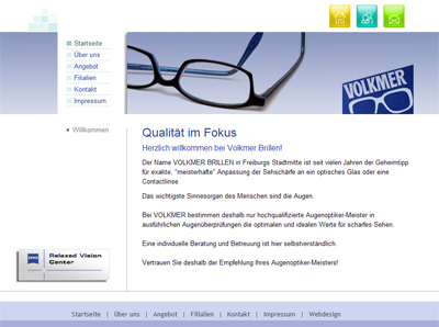 Webseite Volkmer Brillen